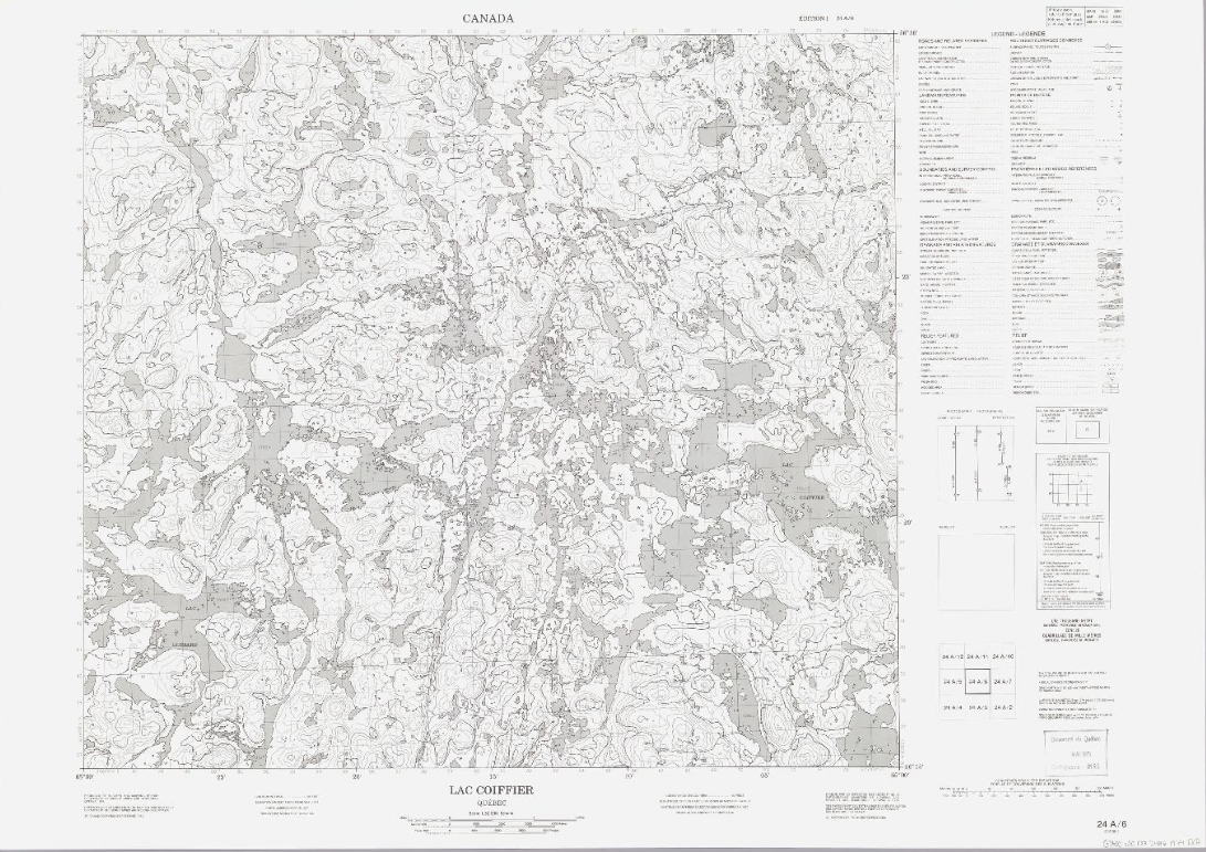 Topographic maps (NTS 24: Nord-du-Québec)