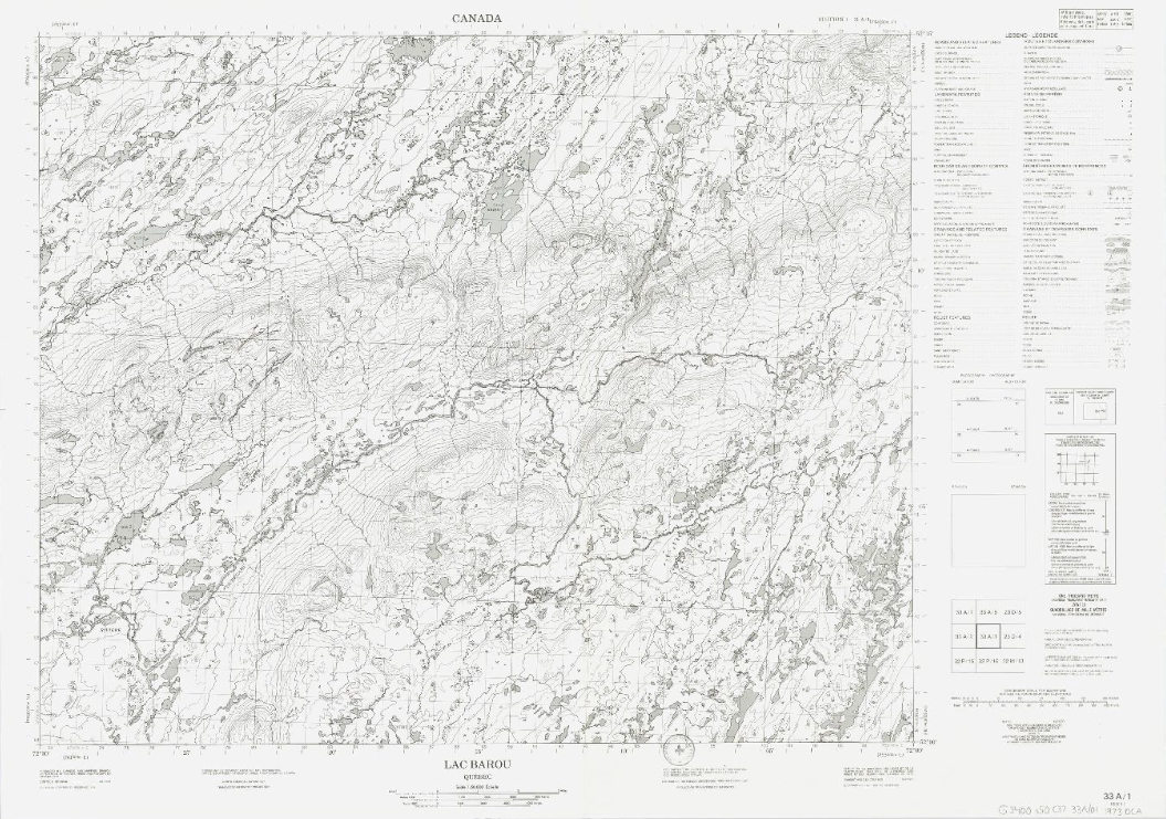 Topographic maps (NTS 33: Nord-du-Québec)
