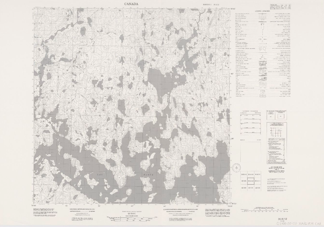 Topographic maps (NTS 35: Nord-du-Québec)