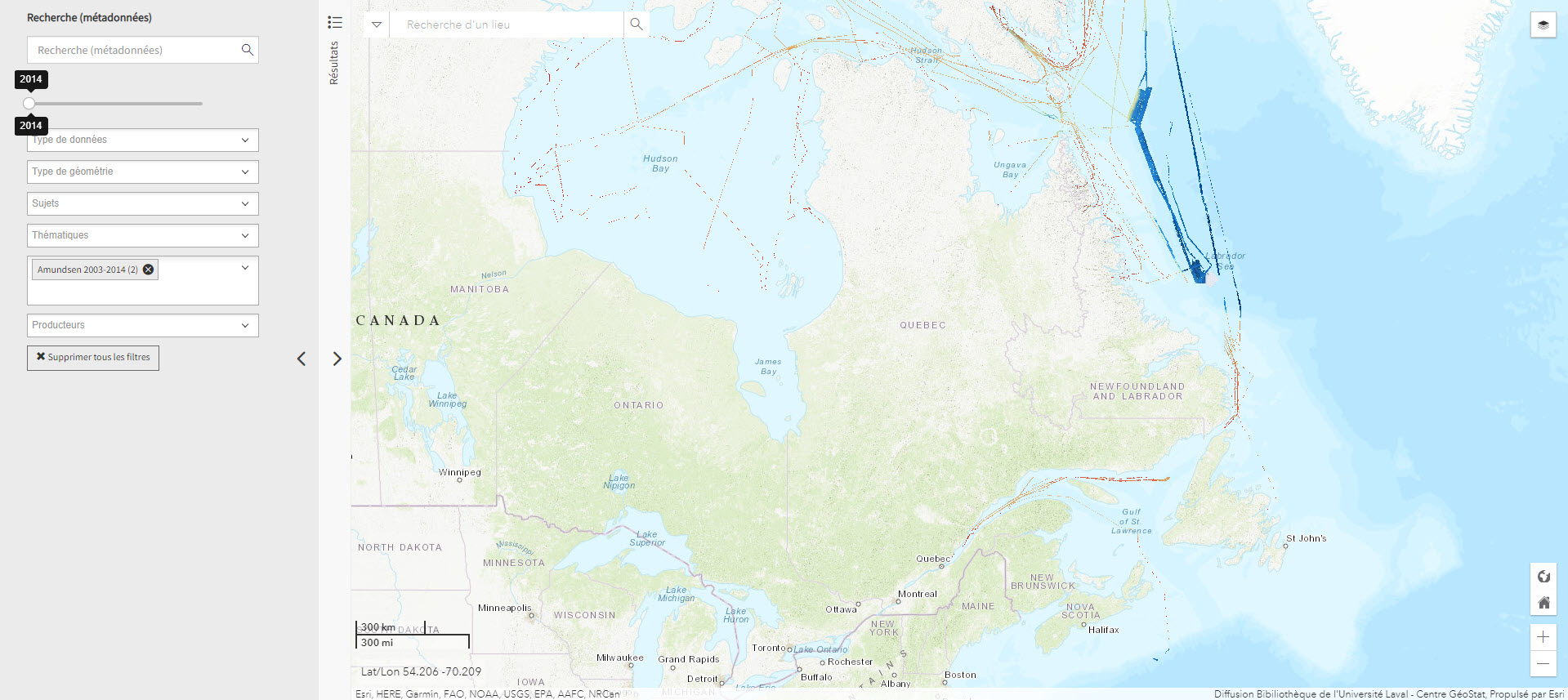 Données bathymétriques du NGCC Amundsen 2003-2014 (Géoindex)