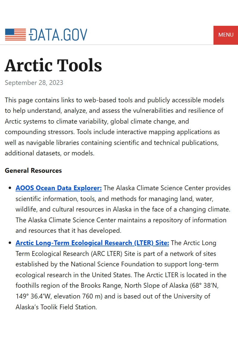 Arctic Tools (Gouvernement fédéral des États-Unis)