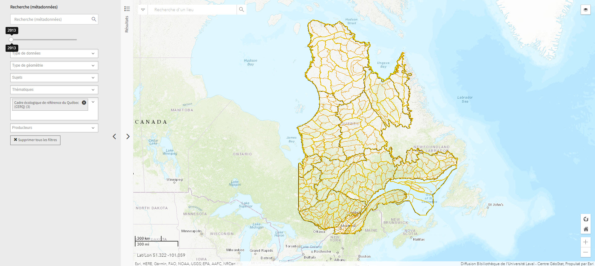 Cadre écologique de référence du Québec (CERQ) (Géoindex)