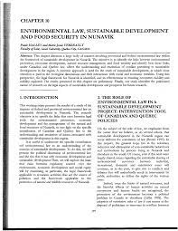 Environmental Law, Sustainable Development and Food Security in Nunavik