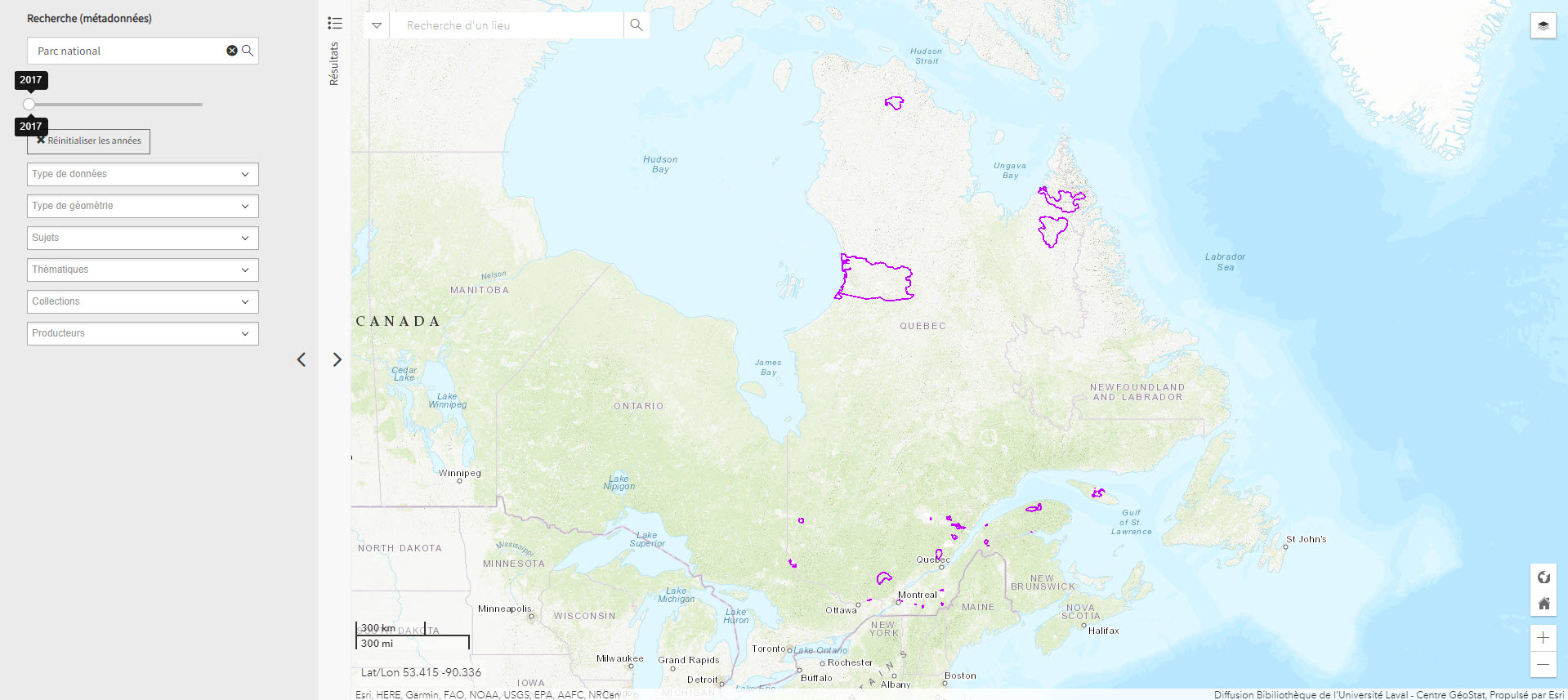 Parc national du Québec (Géoindex)