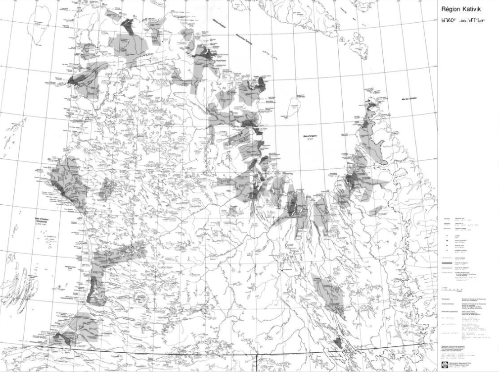 Map of the Kativik region (BAnQ)